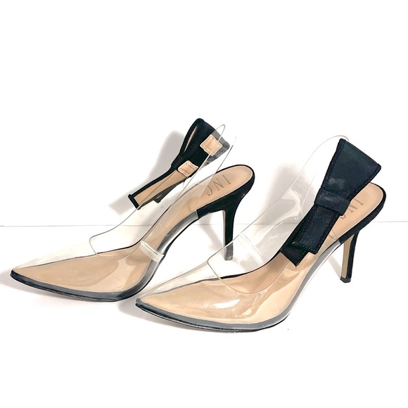 INC International Concepts Shoes - Clear Slingback Pointy Toe Heels!